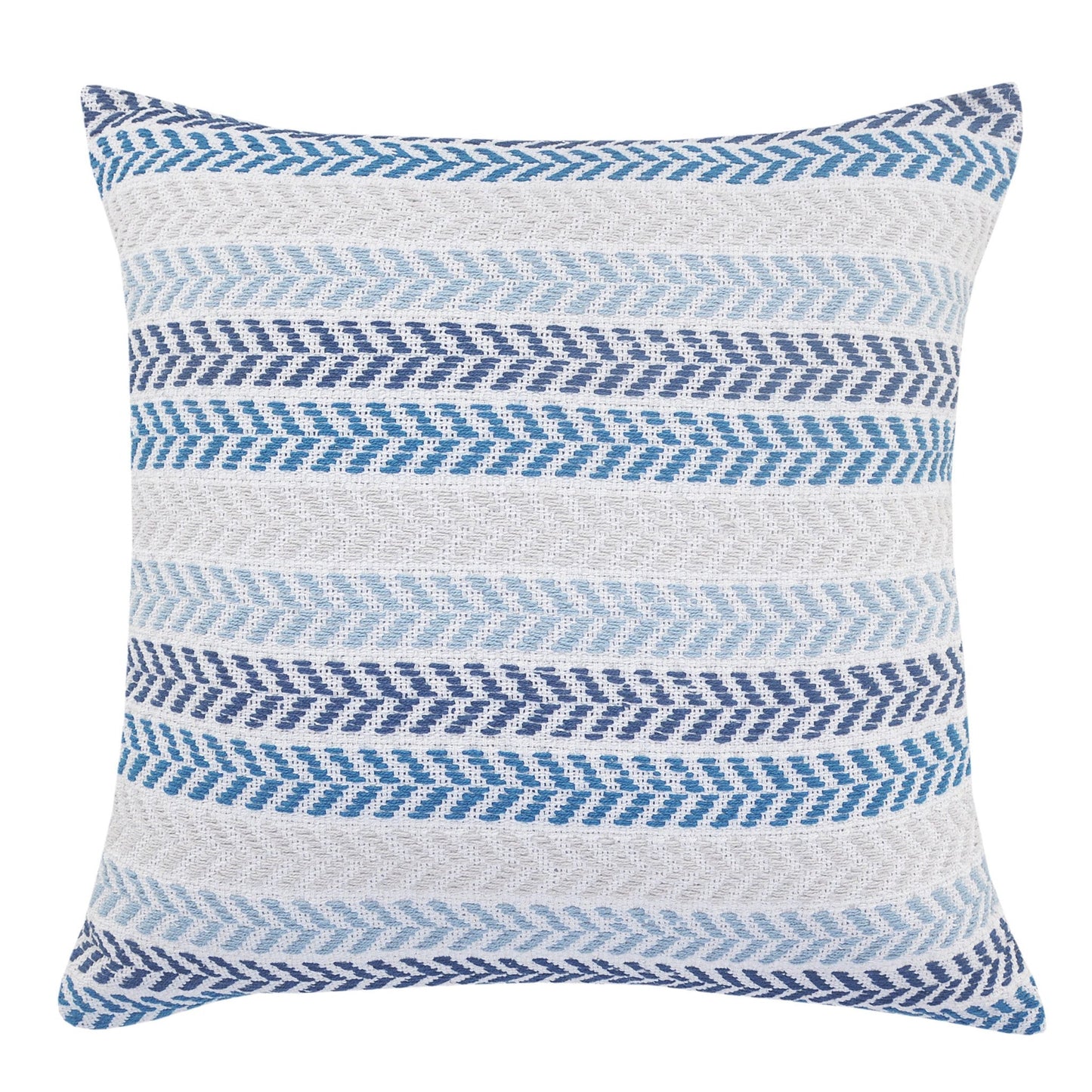 Set of Four 18" X 18" Yellow Beach Chevron Cotton Zippered Pillow