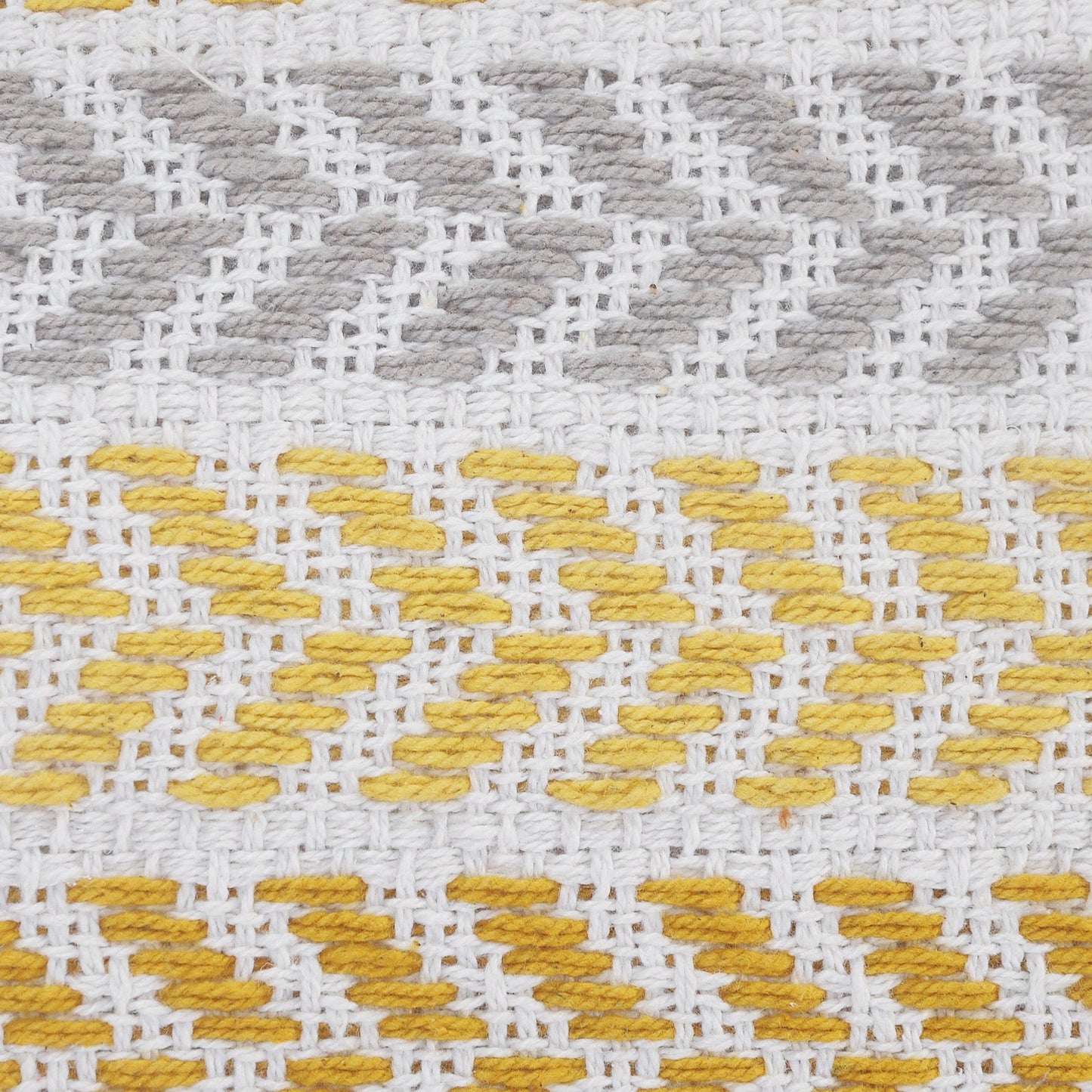 Set of Four 18" X 18" Yellow Beach Chevron Cotton Zippered Pillow