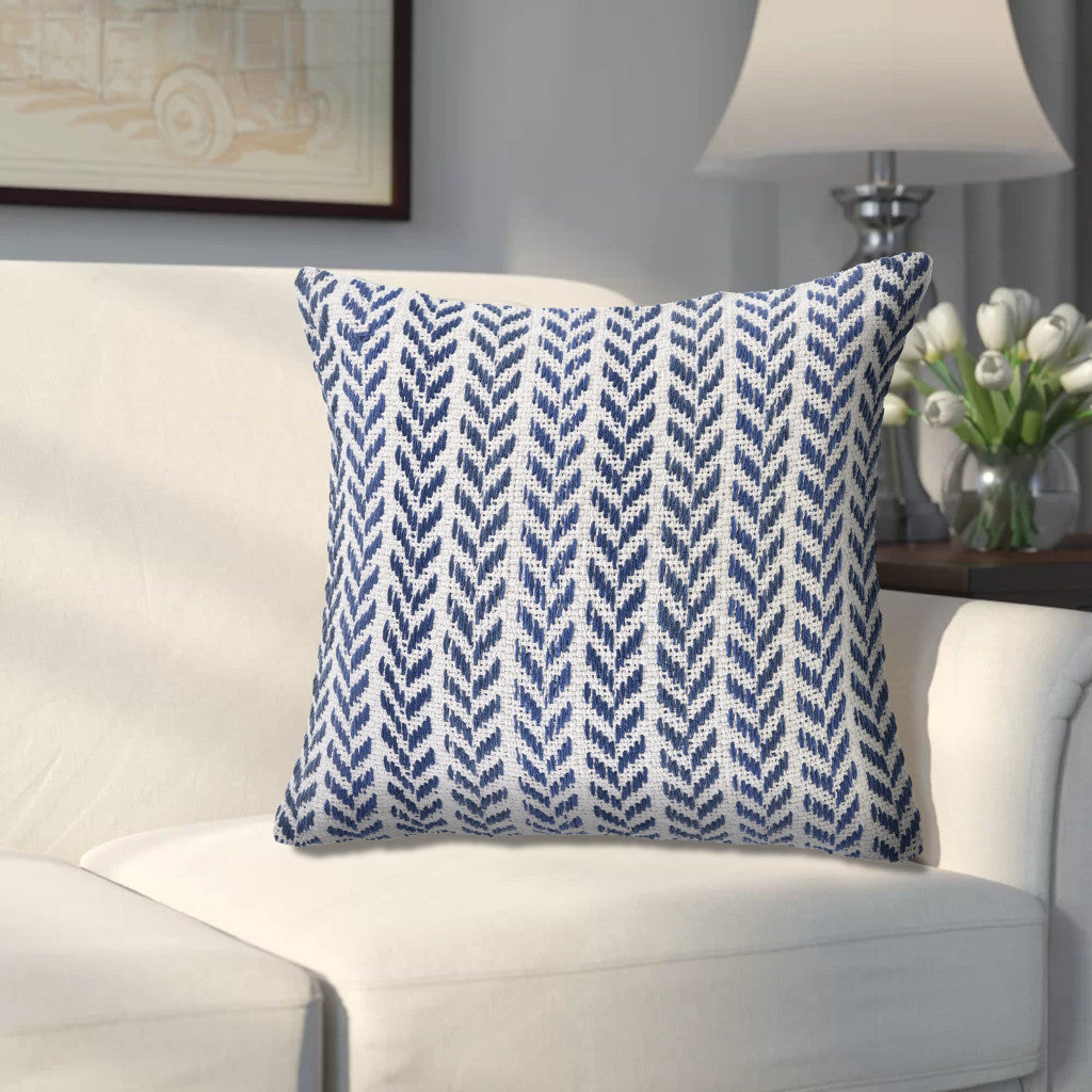 Set of Four 18" X 18" Yellow Beach Chevron Cotton Zippered Pillow