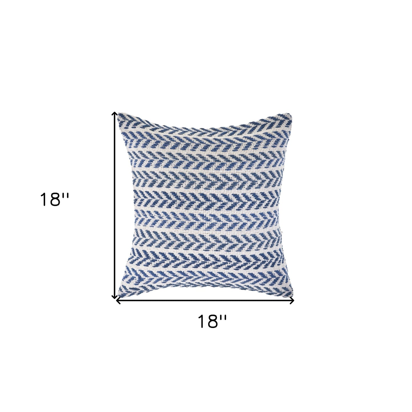 Set of Four 18" X 18" Yellow Beach Chevron Cotton Zippered Pillow