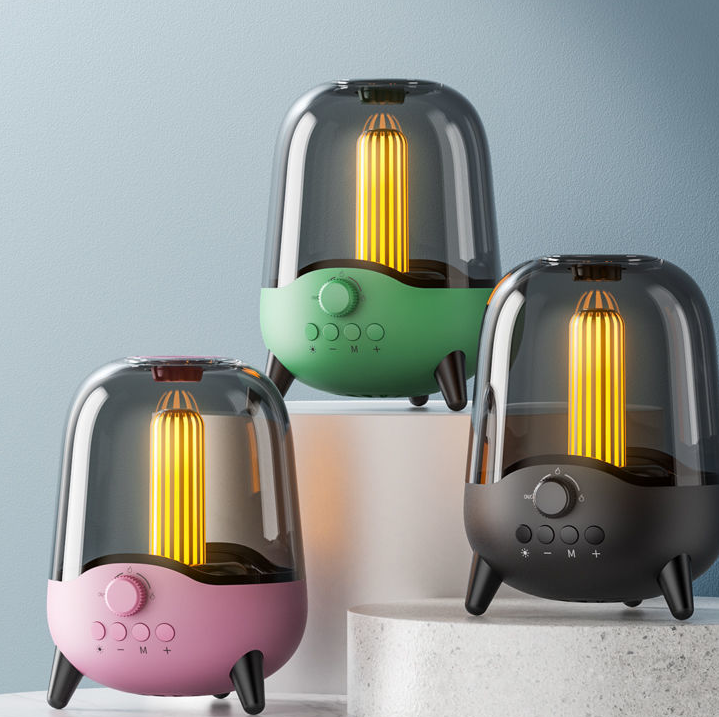 Portable Wireless Bluetooth Speaker Flickering Ambient Light