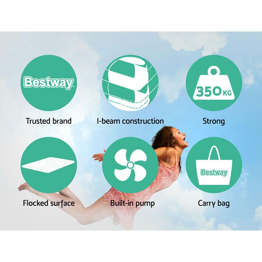 Bestway Air Mattress Queen Inflatable Bed 46cm Airbed Grey