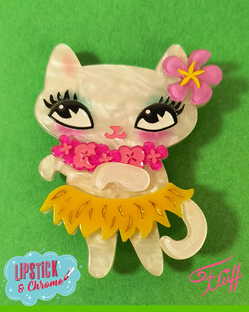 Tiki Hula Kitty Brooch by Miss Fluff x Lipstick & Chrome-1