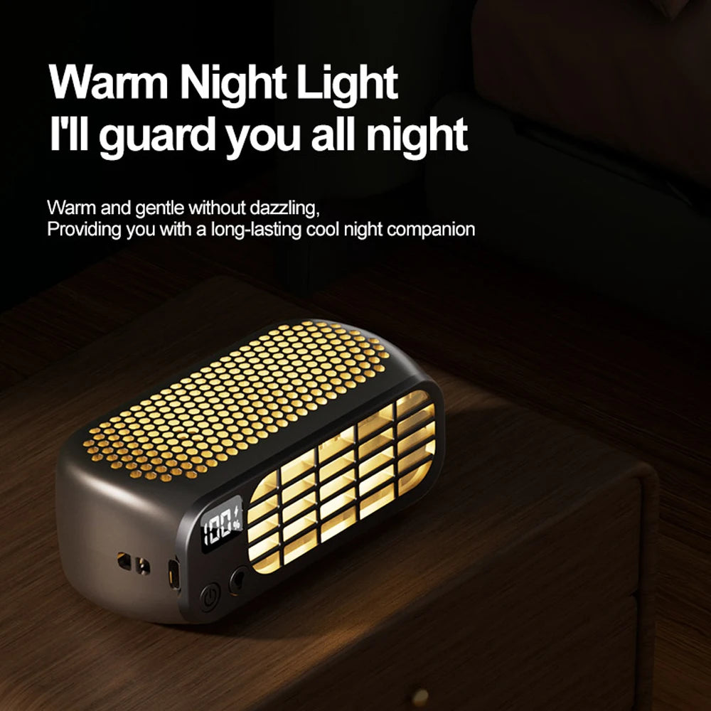 Portable Bladeless Fan Desktop Cooling Fan with Night Light 5 Wind