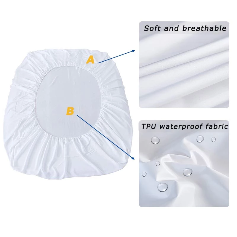 Waterproof Bed Mattress Protector with Elastic Band Breathable