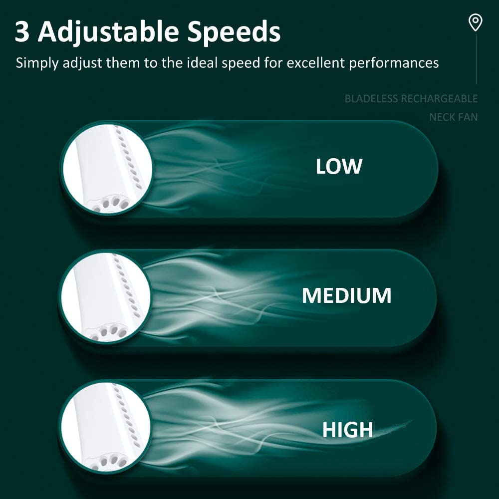 Summer Portable Mini Cooling Fan Rechargeable Bladeless Neck Fan