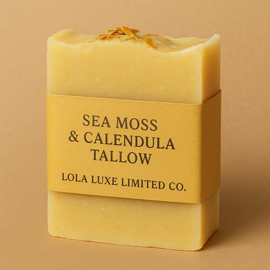 Sea Moss & Calendula Tallow Soap – Ultra-Nourishing Handmade Bar for