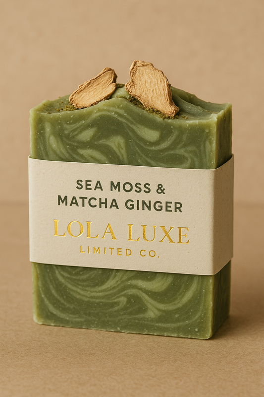 Sea Moss & Matcha Ginger Soap – Invigorating Handmade Bar for Detox,